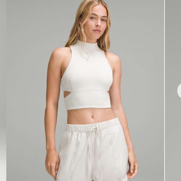 lululemon athletica Tops - **SOLD** Like New Lululemon Ribbed Softstreme Mockneck Cropped Tank Top. Size S